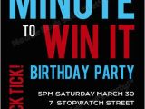 Minute to Win It Birthday Party Invitations Minute to Win It Party Invitations Go Shorty It 39 S Your