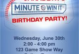 Minute to Win It Birthday Party Invitations Minute to Win It Party