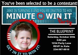 Minute to Win It Birthday Party Invitations Minute to Win It Party Supplies Printables and Invitations