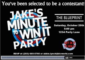 Minute to Win It Birthday Party Invitations Minute to Win It Party Supplies Printables and
