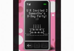Mobile Birthday Invitations Hot Pink Cell Phone Teen Birthday Party Invitation 5 Quot X 7