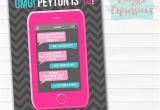 Mobile Birthday Invitations Printable Cell Phone Text Message Birthday Invitation