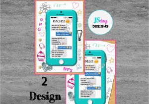 Mobile Birthday Invitations Tween Teen Cell Phone Birthday Invitation by Jsdaydesigns