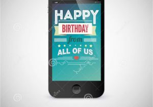 Mobile Phone Birthday Cards Birthday Greeting Card On Screen Of Mobile Phone Stock