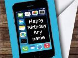 Mobile Phone Birthday Cards Funny Joke iPhone Mobile Phone Personalised Birthday Card