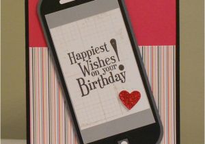 Mobile Phone Birthday Cards Punch Art Wrightcrafty