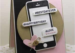 Mobile Phone Birthday Cards Stamping A Latte Mft New Product Launch