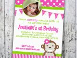 Monkey 1st Birthday Invitations Mod Monkey Birthday Invitation 1st Birthday by