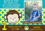 Monkey 1st Birthday Invitations Mod Monkey Invite Mod Monkey Invitation Photo 1st Birthday