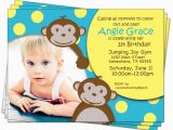 Monkey 1st Birthday Invitations Monkey Birthday Invitations Jungle 1st First Kids by