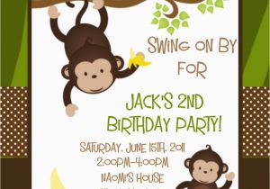 Monkey Birthday Invites Monkey Birthday Invitation Printable or Printed Monkey 1st