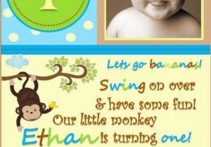 Monkey Birthday Invites Monkey Birthday Invitation Set Of 10 Boy or Girl Style