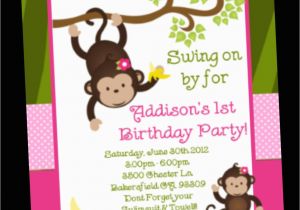 Monkey Birthday Invites Monkey Birthday Invitation Twins or Sibling by Onewhimsychick