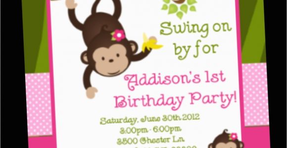 Monkey Birthday Invites Monkey Birthday Invitation Twins or Sibling by Onewhimsychick