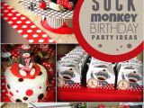 Monkey First Birthday Decorations A sock Monkey themed 1st Birthday Party Spaceships and