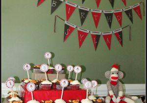 Monkey First Birthday Decorations Sylas 39 S Diy 39 sock Monkey 39 1st Birthday Party Project Nursery