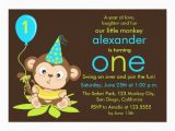 Monkey First Birthday Invitations Cute Little Monkey First Birthday Invitation Zazzle