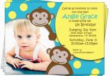 Monkey First Birthday Invitations Monkey Birthday Invitations Jungle 1st First Kids by