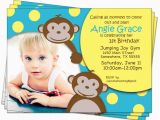Monkey First Birthday Invitations Monkey Birthday Invitations Jungle 1st First Kids by