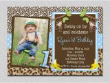 Monkey Invitations for 1st Birthday Boys Jungle Birthday Invitation Monkey Birthday Invitation