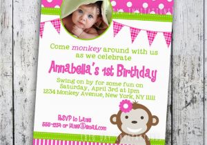 Monkey Invitations for 1st Birthday Mod Monkey Birthday Invitation 1st Birthday by