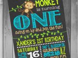 Monkey Invitations for 1st Birthday Monkey Birthday Invitation Monkey Birthday Party Monkey