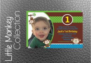 Monkey themed Birthday Invitations Items Similar to Little Monkey themed 1st Birthday Party