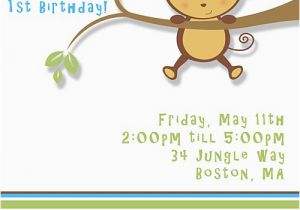 Monkey themed Birthday Invitations Kids theme Party 39 S Monkey Birthday Invitation