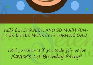 Monkey themed Birthday Invitations Monkey themed Birthday Invitation Jpg Pdf by