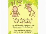 Monkey themed Birthday Invitations Monkey themed Birthday Party Invitation 5 Quot X 7 Quot Invitation