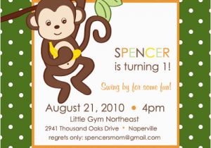 Monkey themed Birthday Invitations Monkey themed Play Group Birthday Party