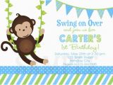 Monkey themed Birthday Party Invitations Birthday Invitations Monkey 1st Party Invites Birthday