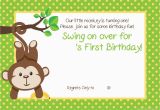 Monkey themed Birthday Party Invitations Free Printable 1st Monkey Birthday Invitation Free