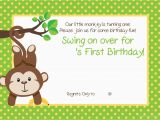 Monkey themed Birthday Party Invitations Free Printable 1st Monkey Birthday Invitation Free