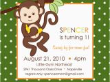 Monkey themed Birthday Party Invitations Monkey themed Play Group Birthday Party