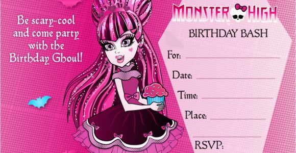 Monster High Birthday Invitations Online 8 Best Images Of Monster Birthday Party Invitations