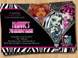 Monster High Birthday Invitations Online 9 Best Images Of Monster High Birthday Invitations