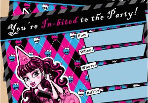 Monster High Birthday Invitations Online Free Printable Monster High Birthday Invitation