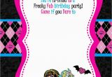 Monster High Birthday Invitations Online Free Printable Monster High Birthday Invitations Layout