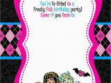Monster High Birthday Invitations Online Free Printable Monster High Birthday Invitations Layout