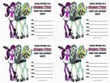 Monster High Birthday Invitations Online Monster High Birthday Invitations Free Printable