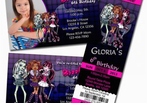 Monster High Personalized Birthday Invitations Monster High Invitations Birthday Party Invites Girl