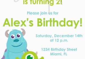 Monster Inc Birthday Invitations Monster Inc Birthday Invitation Inspired Monsters Inc