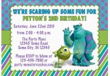 Monster Inc Birthday Invitations Monsters Inc Birthday Invitation Custom Digital File