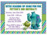 Monster Inc Birthday Invitations Monsters Inc Birthday Invitation Custom Digital File