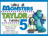 Monster Inc Birthday Invitations Monsters Inc Birthday Party Invitation by Lifeonpurpose On