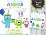 Monster Inc Birthday Invitations Monsters Inc Birthday Party Invitation Card Boys