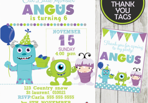 Monster Inc Birthday Invitations Monsters Inc Birthday Party Invitation Card Boys