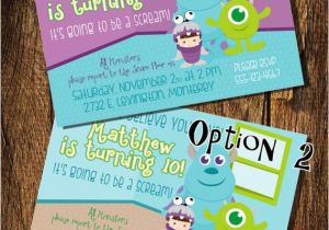 Monster Inc Birthday Invitations Monsters Inc Inspired Birthday Invitation