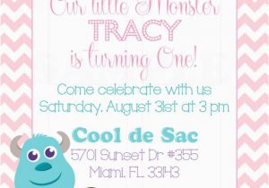 Monster Inc Birthday Invitations Personalized Monsters Inc Inspired Girls Birthday Invitation